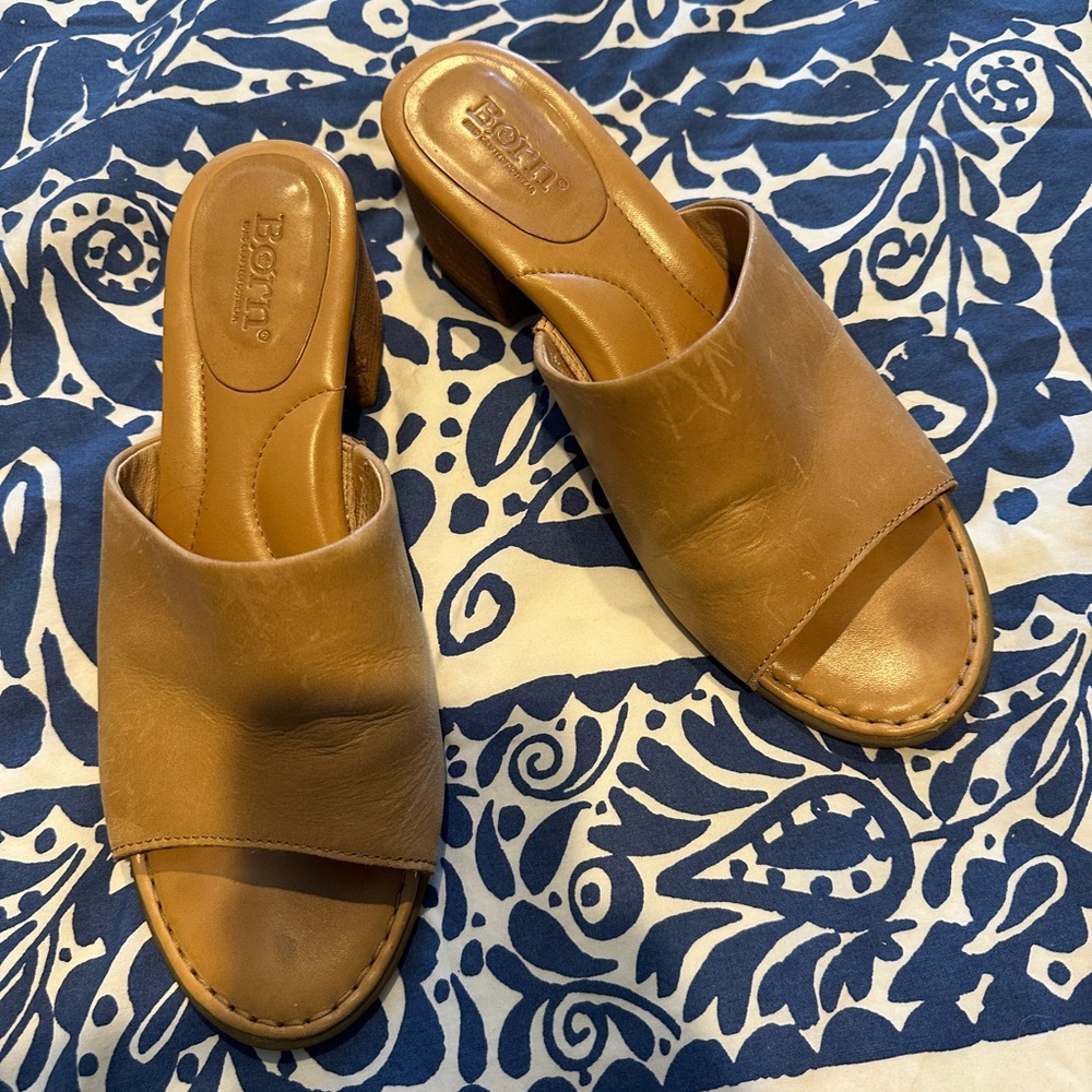 Born Women's Brown Leather Mules
